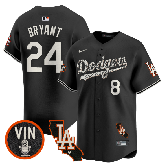 Men Los Angeles Dodgers 24 Bryant 2025 black Limited Stitched Jersey